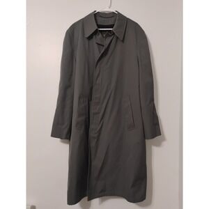 Vintage 70s Botany 500 Mens Gray Trench Coat 44 Regular With Removable  Liner